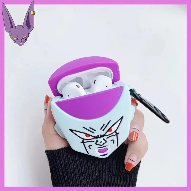 Cartoon Dragon Ball Majin Buu Bluetooth Headphone Case Wireless Charging Box Soft Silicone Cover For AirPods Earphone Ring Strap |