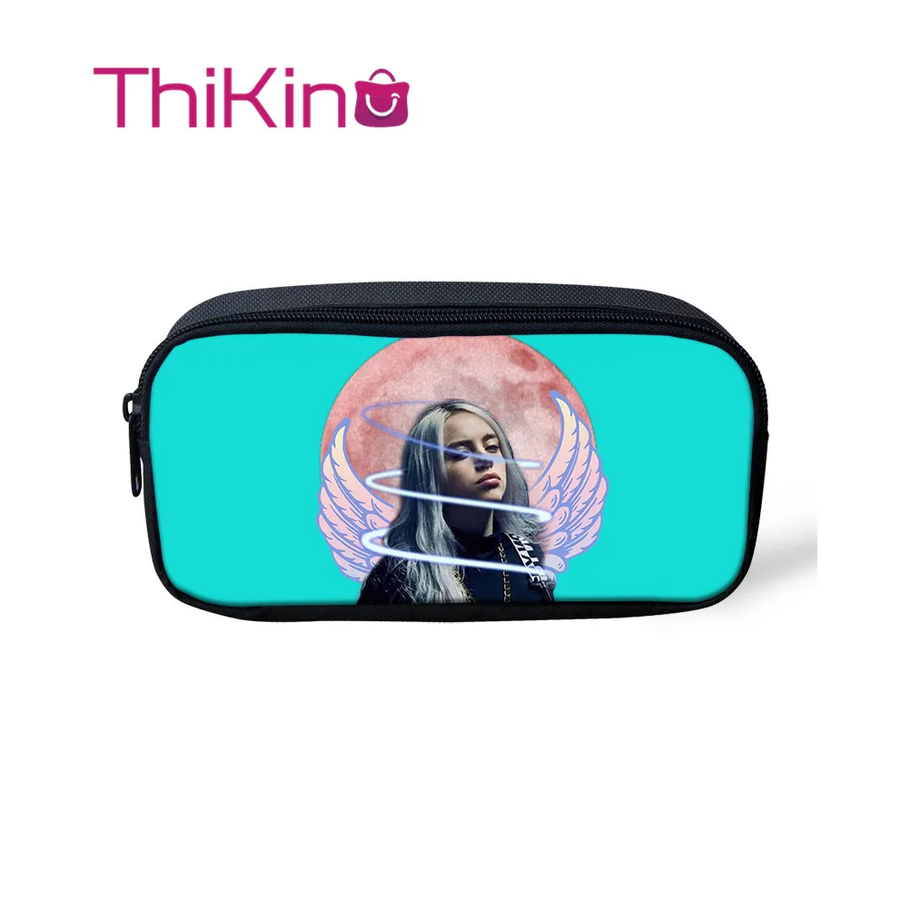 Thikin Billie Eilish, повседневная Пеналы, сумка для ручек, ручка для девочек, чехол для студенческого макияжа, сумки для хранения, кошельки для ручек для детей