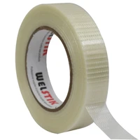 50m super strong glass fiber tape transparent striped single side adhesive fiberglass tape industrial strapping packaging fixed