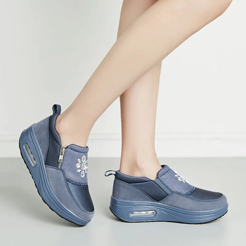 Новинка кроссовки на танкетке обувь для похудения водонепроницаемая толстой