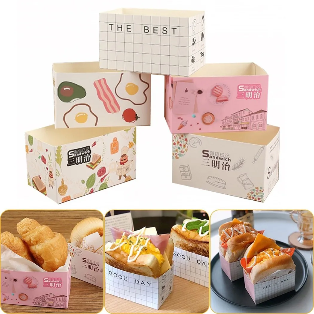 

50pcs Cake Packaging Bag Sandwich Wrapping Paper Thick Egg Toast Bread Breakfast For Breakfast/ Restaurant Baking Accessories