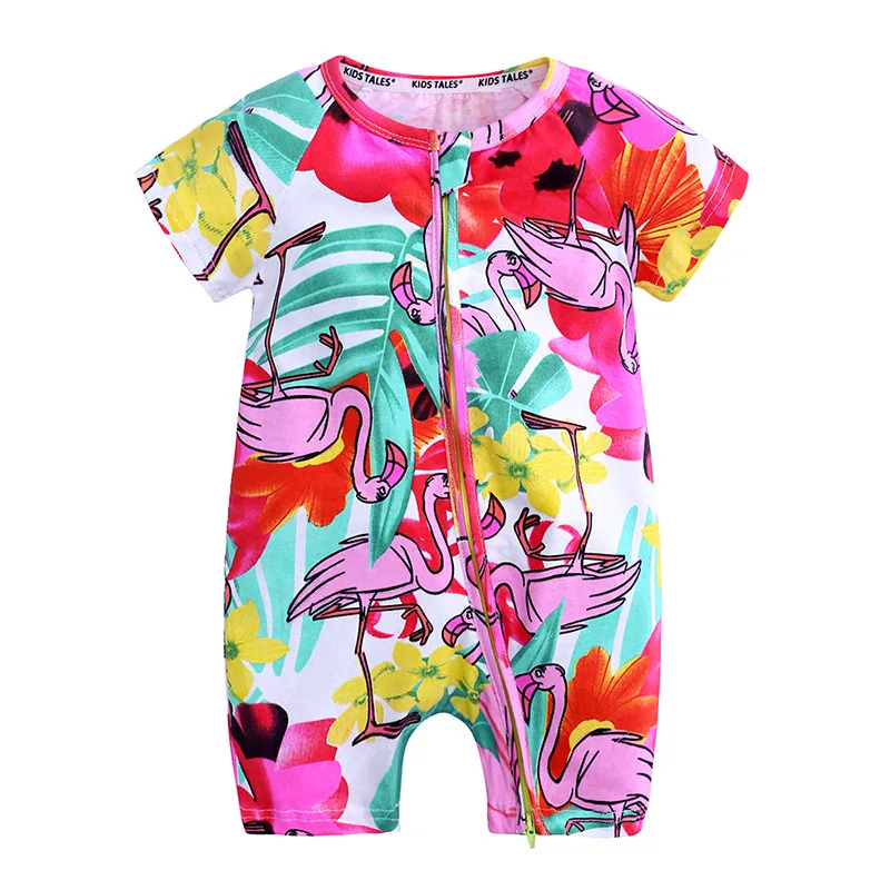 

2021 Newborn Unisex Rompers Baby Boy Girl Short Sleeve Summer Cotton Jumpsuit