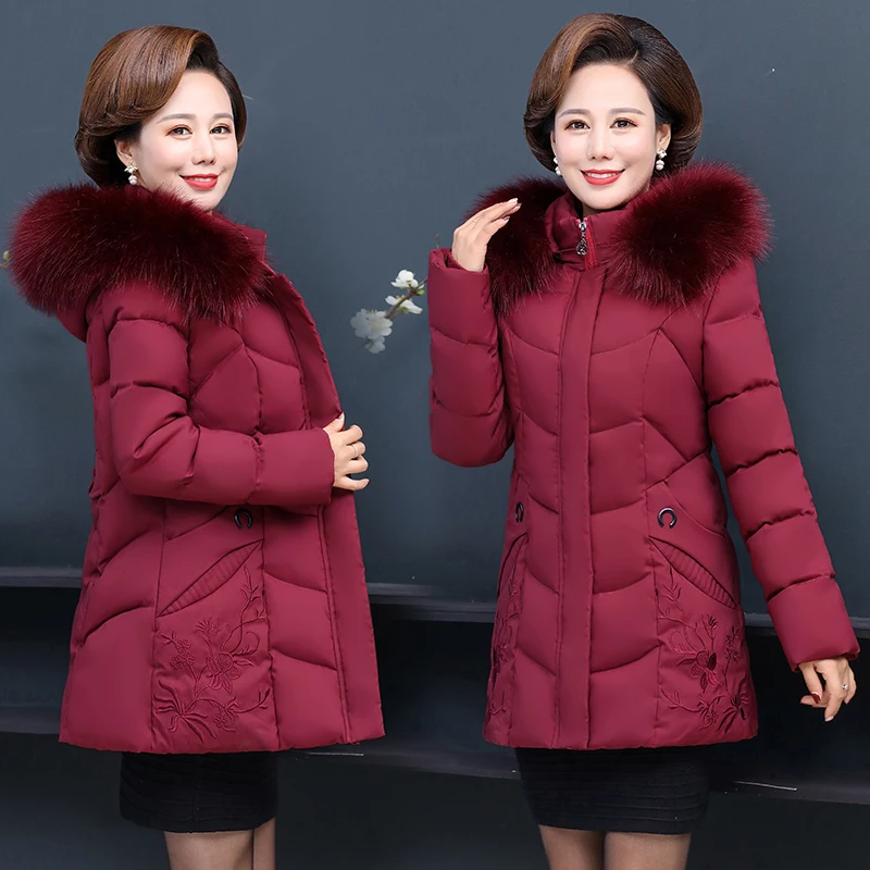 ladies coats and jackets middle-aged and elderly mothers winter coat thick cotton coat woman parkas winter coat women elegant