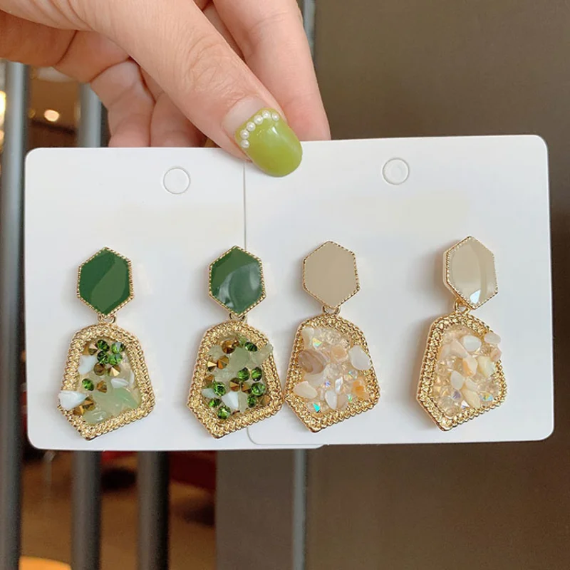 

60pcs/ lote VOVT Brand S925 Silver French Luxury Natural Stone Retro vintage korean fashion designer New Earrings Wholesale lots