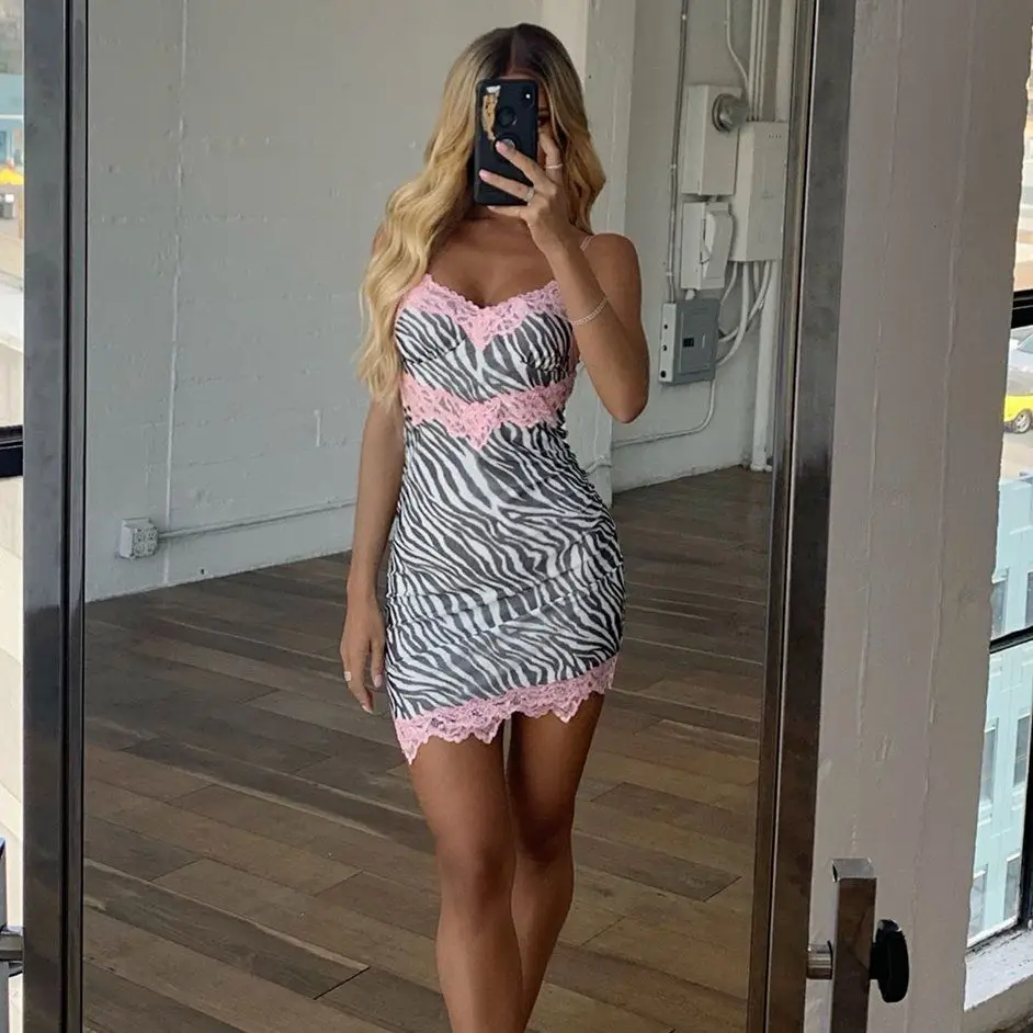 Женское цветочное мини-платье без рукавов Кружевное облегающее элегантное