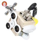 Детские сенсорные игрушки Монтессори, деревянный бизиборд, многофункциональная разблокировка, фиджет, игрушка для раннего обучения, обучающая игрушка с замком