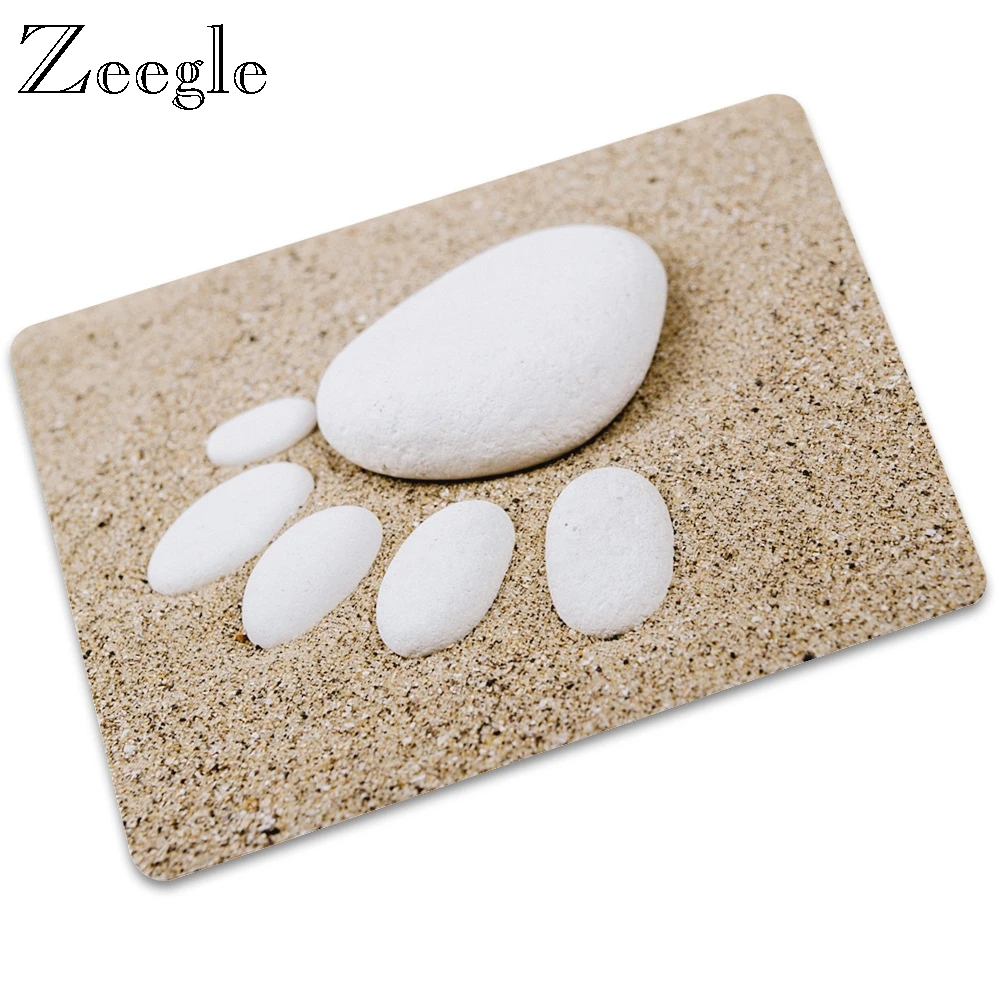 Zeegle напольный коврик с принтом камня резиновый водонепроницаемый для ванной