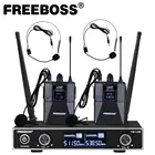 Двухсторонний УВЧ-микрофон Freeboss FB-U35H2, Беспроводная микрофонная система с фиксированной частотой, 2 наборов + 2 ПЕТЛИЧНЫХ микрофона
