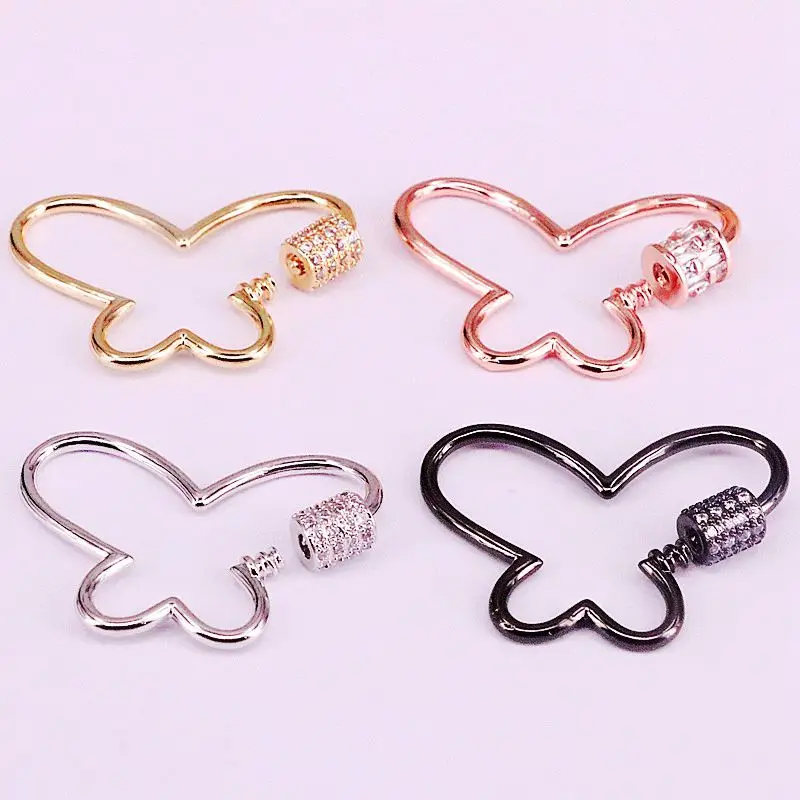 Застежка бабочка из фианита с микрозакрепкой 6 шт. 2019 г. закрепка Золотой/розовое