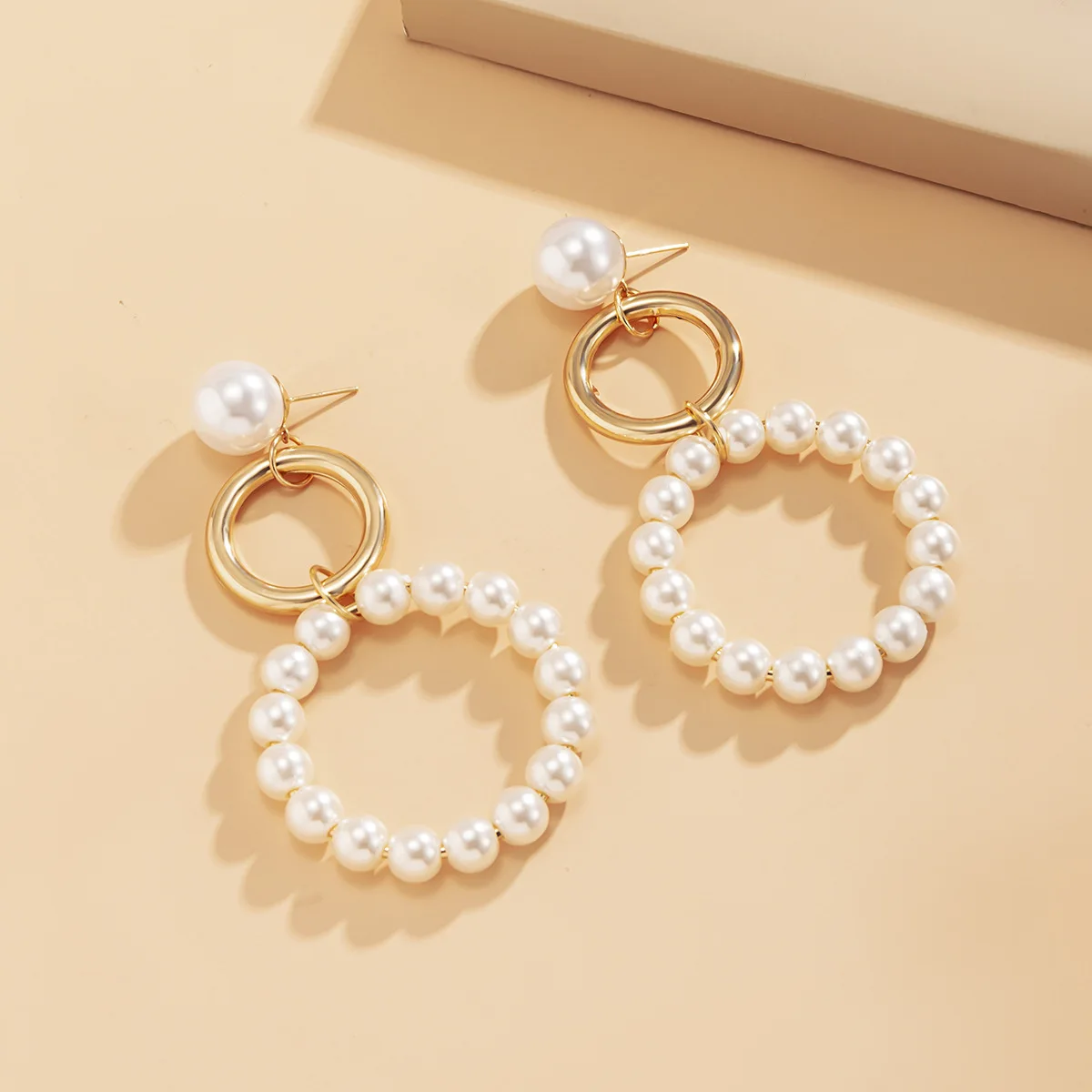 

Vintage Crystal Round Pendientes Drop Earrings For Women Korean Fashion Cute Baroque Pearl Charm Dangle Earrings Party Jewelry