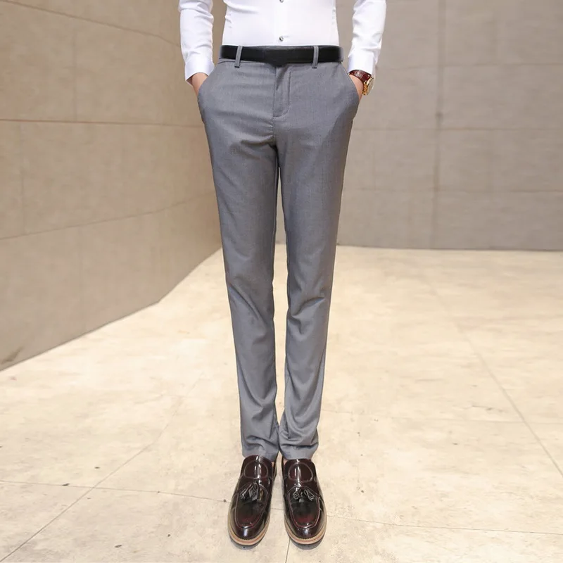 Брюки мужские деловые приталенные однотонные Костюмные штаны для отдыха модные