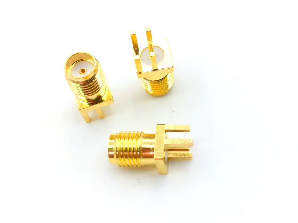 200 шт. золотистый гнездовой разъем SMA для пайки зажим печатной платы 1 6 мм кромное