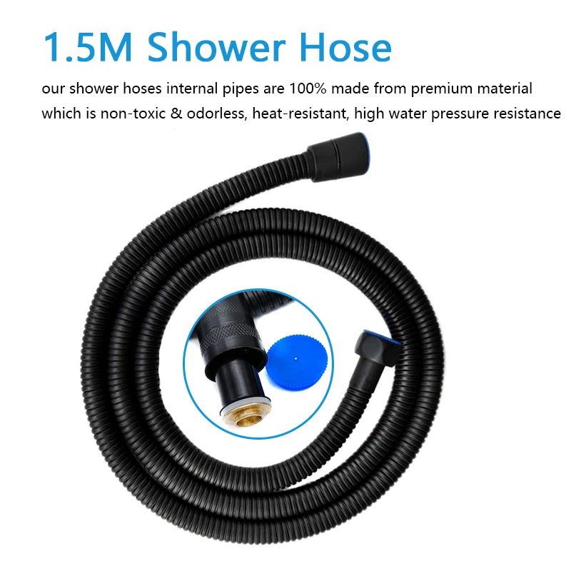 JOURIS Dush Shower Head Set Black Holder for Bathroom Rain Douche Manguera Stainless Steel Rainfall Filter Pommeau Pomeau De |