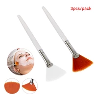 3pcs practical facial brushes fan makeup brushes soft portable mask brush cosmetic tools applicator stick