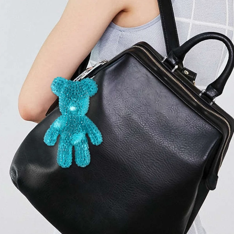 

Shiny Glossy Silicone Resin Molds Diamond Bear Keychain Mold DIY Keychain Pendant Jewelry Epoxy Resin Crafting Molds