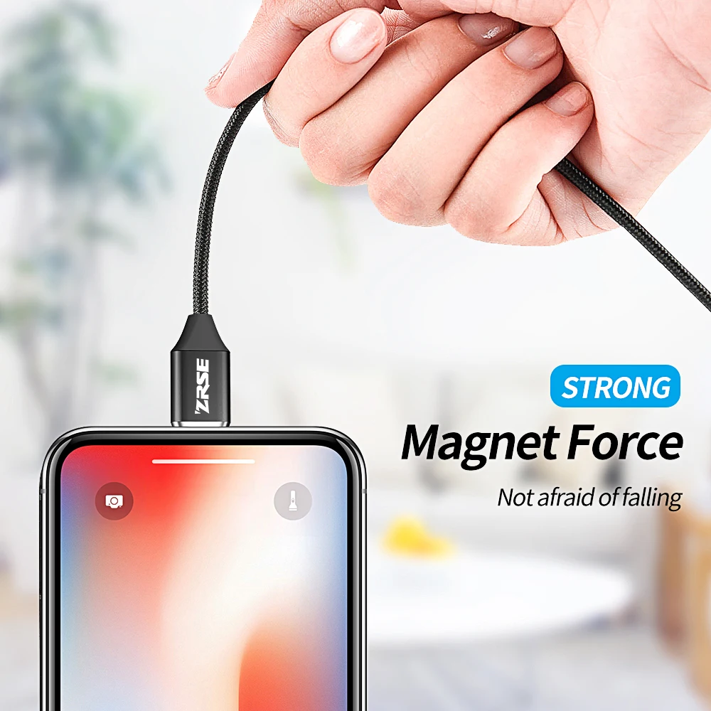 ZRSE Магнитный кабель для iPhone USB Магнитный кабель для зарядки данных Магнитный кабель для зарядки для iPhone 5S 6 6s 7 8 Plus 11 X XS XR