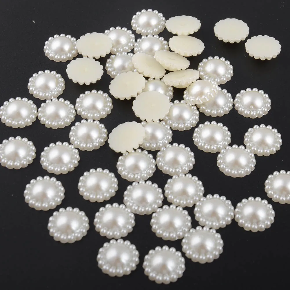 BOLIAO DIY 40 шт 12*12 мм (0,47*0,47 дюйма) AB полубусины бежевый прорезиненный плоский клей для поделок на украшение дома без отверстия