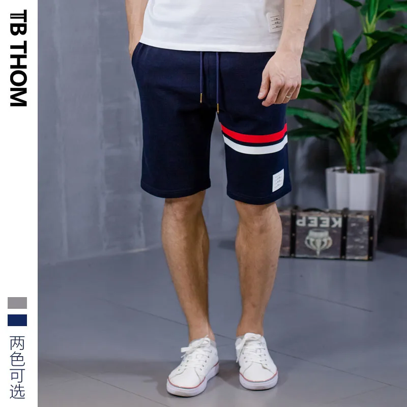 

2021 TB thom men's summer casual shorts with cantrast color striped fashion cotton sport short pants men youth