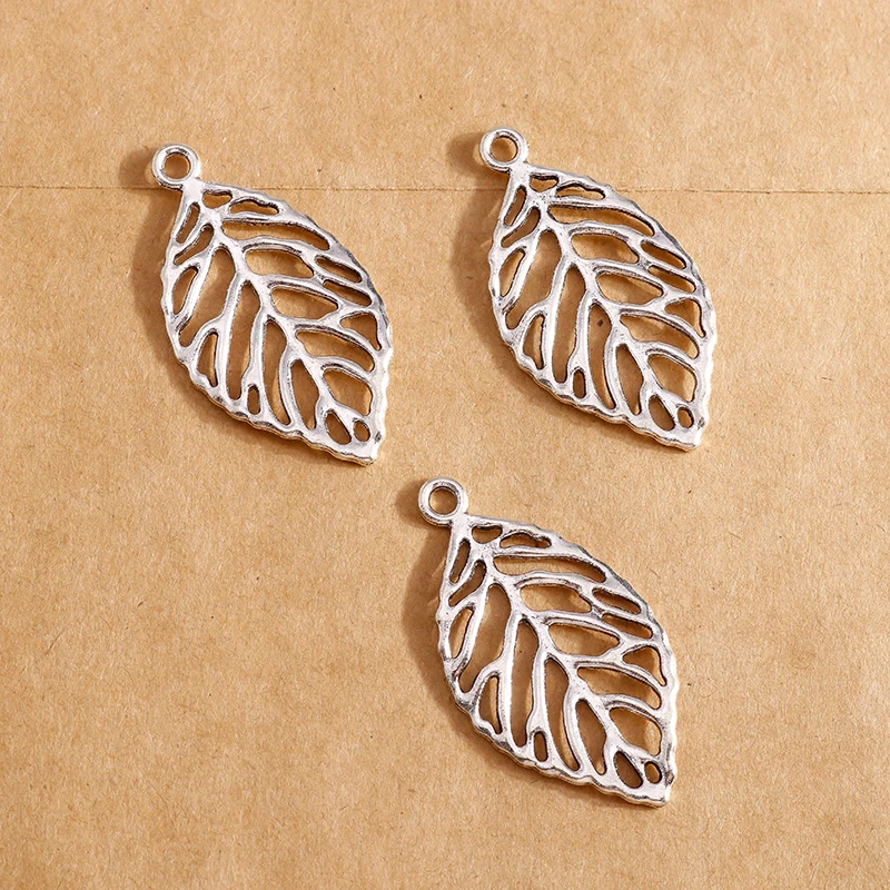 

5pcs 25*48mm Silver Color HollowTree Leaf Charms for Bracelets Pendants Necklace Earrings DIY Handmade Jewelry Making Accessory