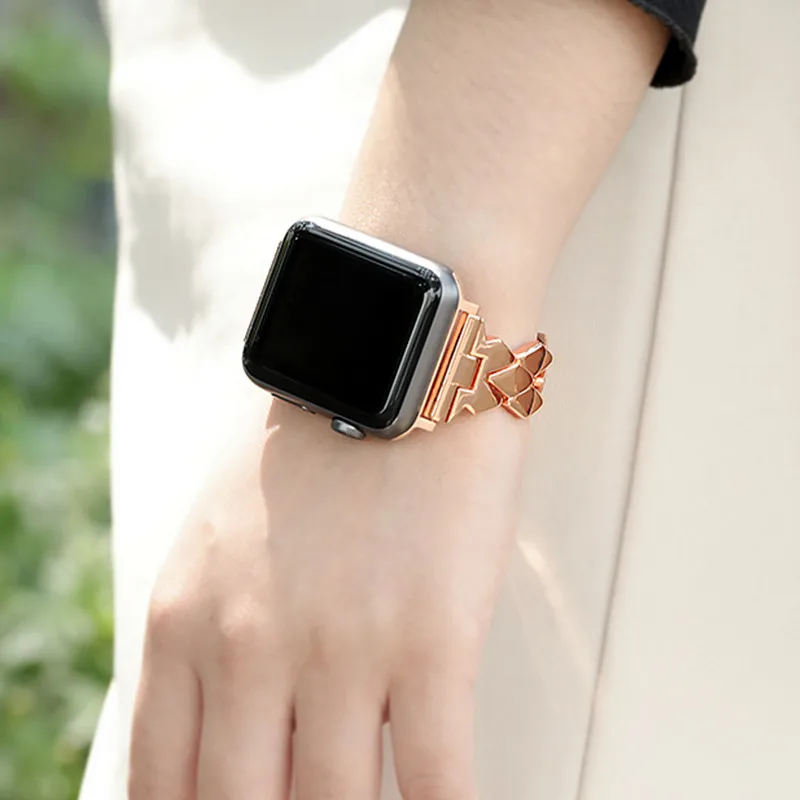Ремешок из нержавеющей стали для Apple Watch band 4 5 44 мм 40 мм iWatch 3 2 band 42 мм 38 мм ромбовидный браслет аксессуары для Apple watch