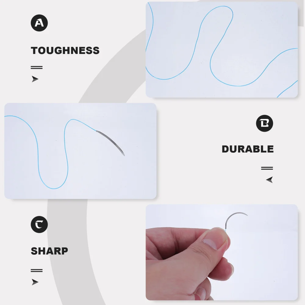 

12 Pcs Needle Suture Monofilament Thread Suture Practice Kit Teaching Exercises