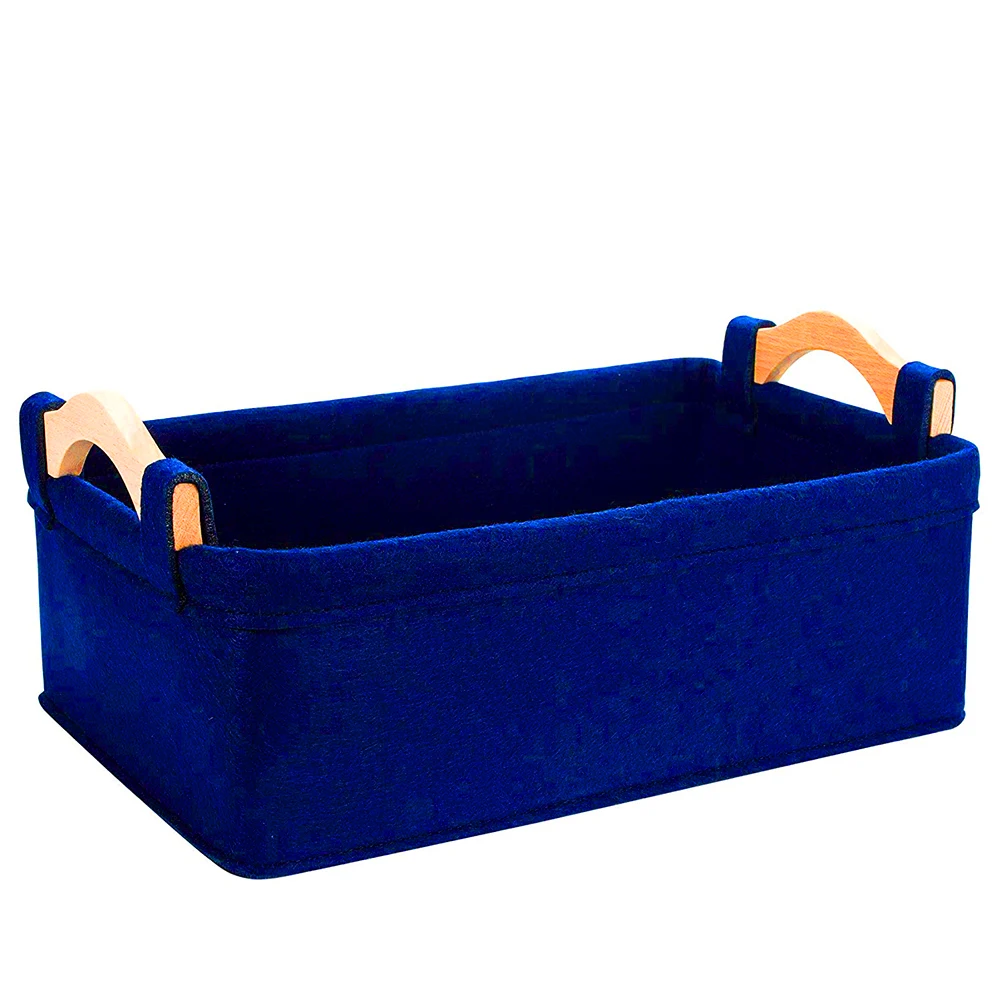 

Extra Durable Felt Storage Basket Multifunction Organizer Basket Book Magazine Sundries Clothes Toy Storage Basket With Handle