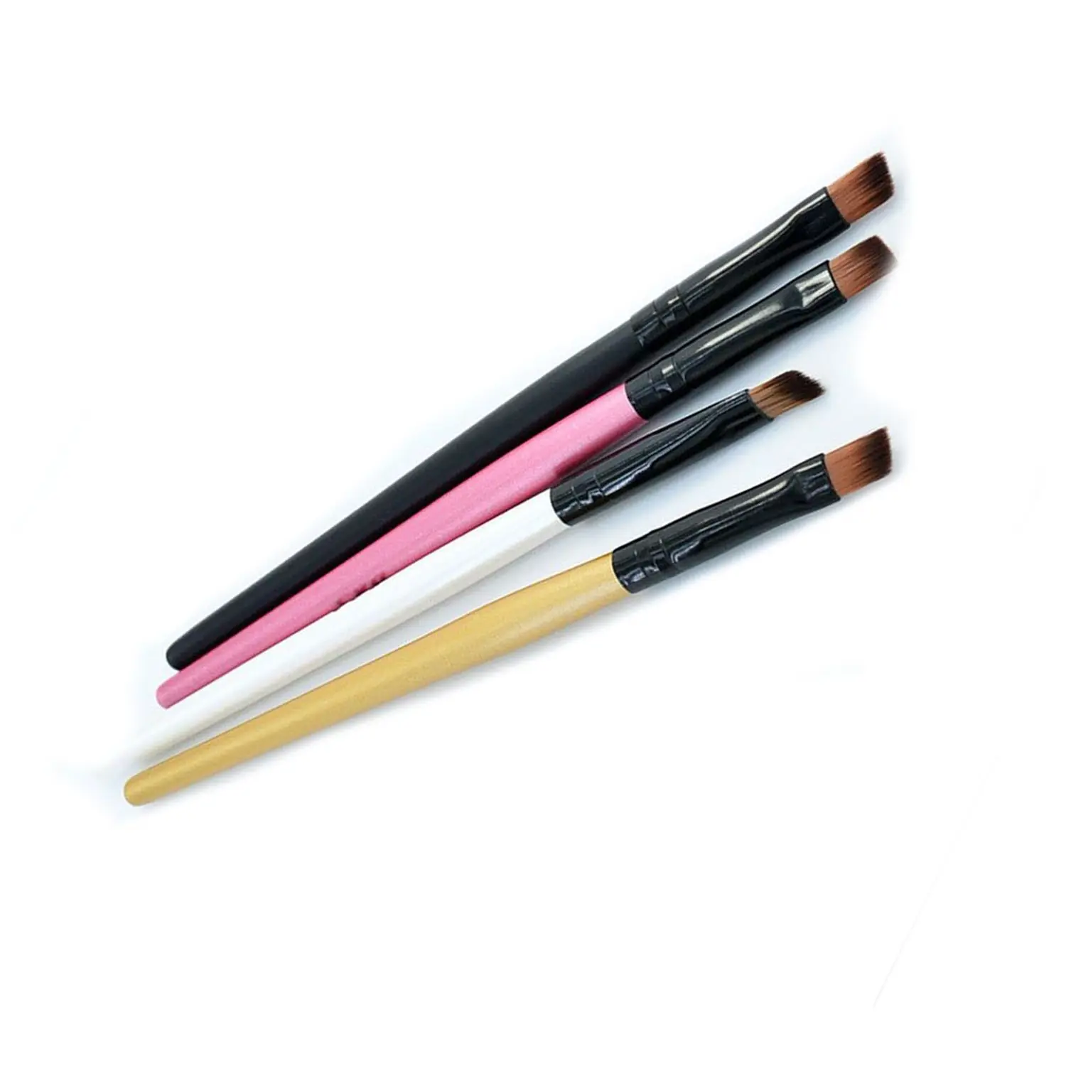 

4PCS Eyeshadow Supplies Easy To Use Bevel Professional Tools Eye Shadow Brush Man-made Fiber Wooden Handle Multicolor