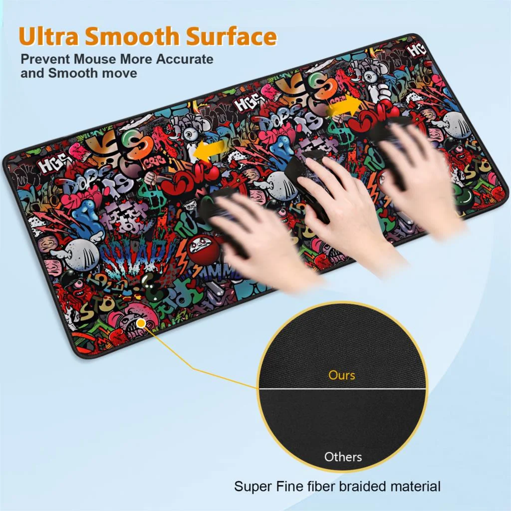 

Graffiti Series Explosive Locking Mouse Pad Desk Pad Game Pad Large Gaming Mouse Pad Oversized Keyboard Pad