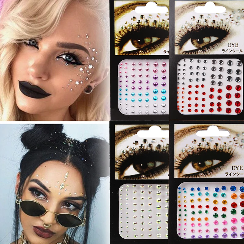 

3D Sexy Crystal Eyes Glittering Face Body DIY Diamond Party Jewelry Makeup Tools Eye Makeup Accessories Disposable Sticker
