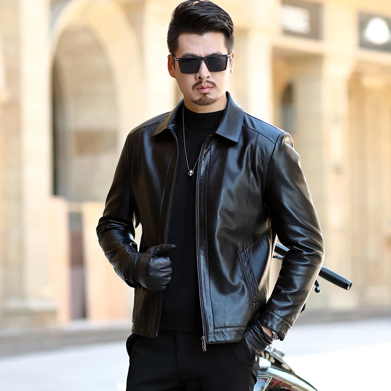 Кожаная мужская куртка из мягкой искусственной кожи мужские деловые