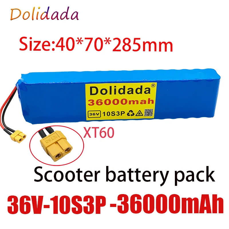 

Новый литий-ионный аккумулятор 36 В 36000 мАч 600 Вт 10s3p 20A BMS Xiaomi M365 Pro eBike, велосипедный скутер XT60 или Tplug