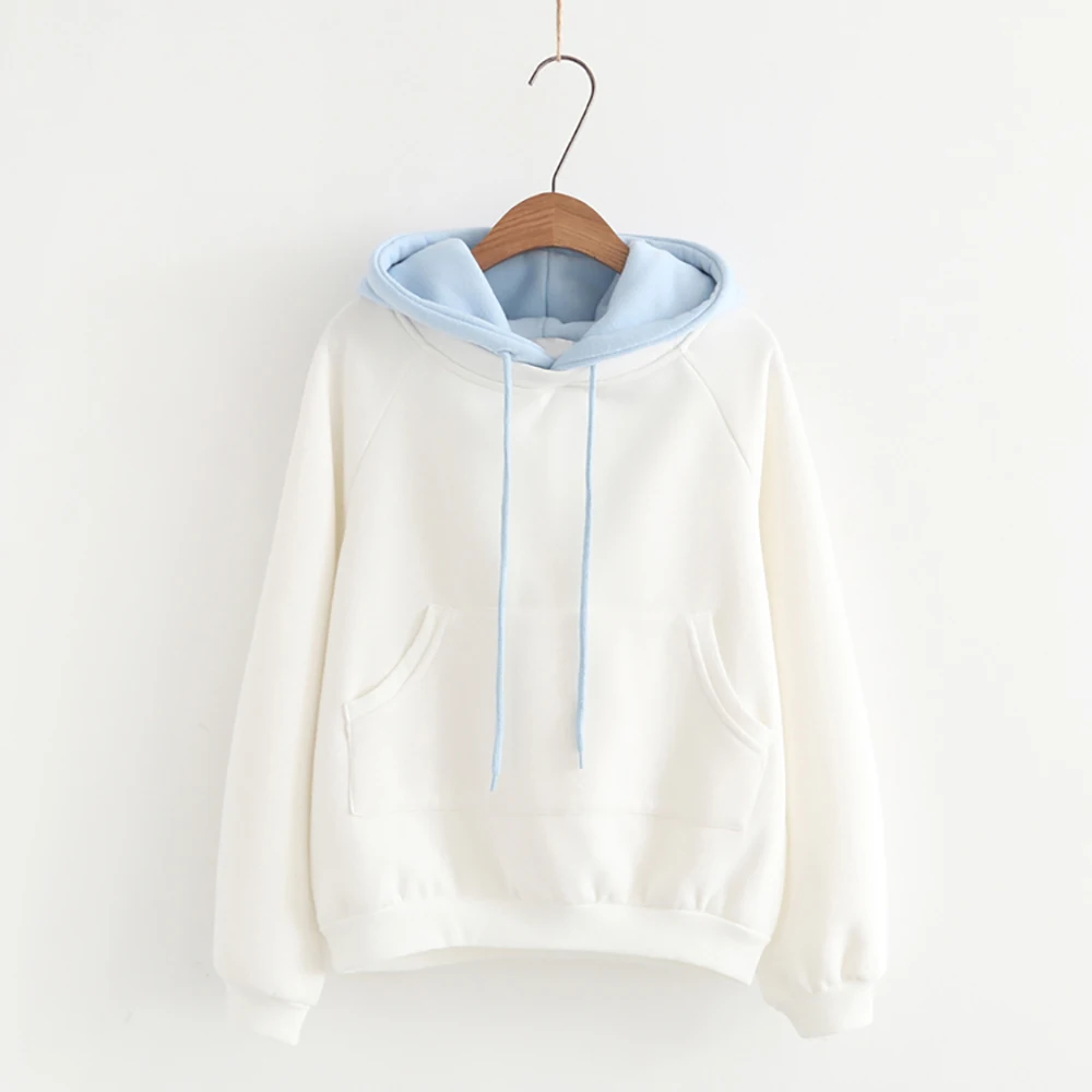 

Color Women Plus Size Hoodies Solid Oversized Hoodies Hoodies Women 2020 Pactchwork Color Long Sleeve Contrast