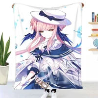 anime girl with umbrella throw blanket sheets on the bed blankets on the sofa decorative lattice bedspreads happy nap for