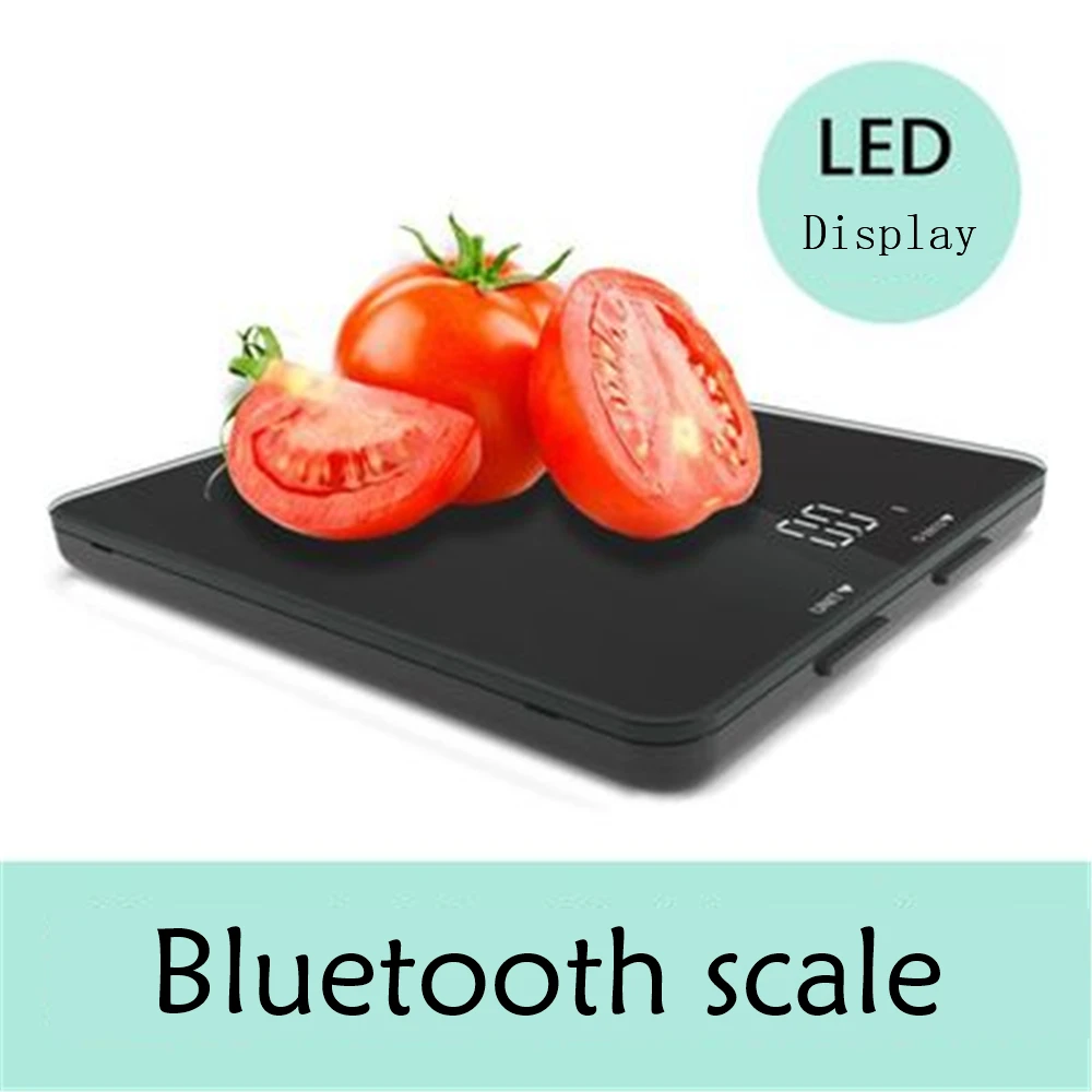Bluetooth светодиодный дисплей 5 кг/1 г из нержавеющей стали бытовые кухонные весы