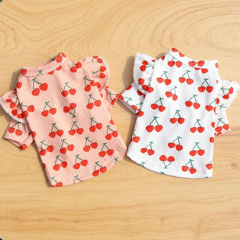 

Pet Dog Cat Vest T-shirt Shirt Cute Cherry All Season Pet Comfortable Breathable Clothes Base Shirt
