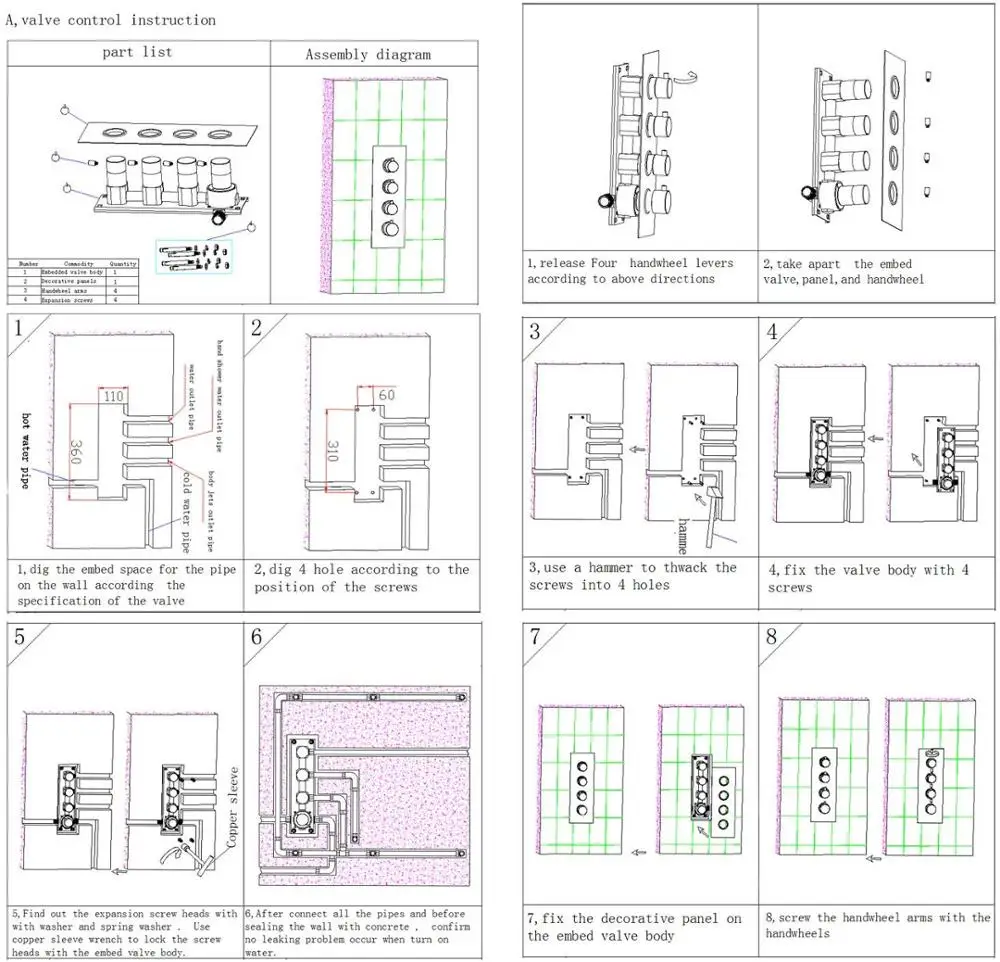 Латунный скрытый 3 выходный Термостатический смеситель для душа с круглыми