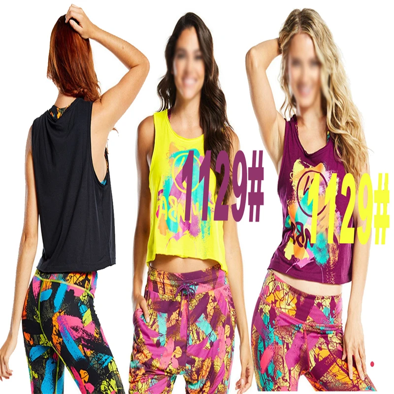 

Zumba fitness fitness square dance yoga running aerobics sports short vest top high quality soft cotton