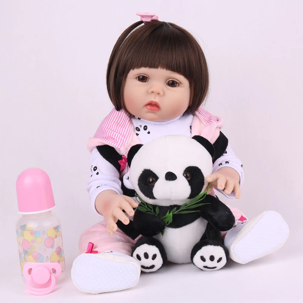 Full Soft silicone Reborn Baby Dolls 18 Inch 48cm Child Alive Play Toys Lifelike Toddler Girl Bath Playmate Kids Birthday Gifts