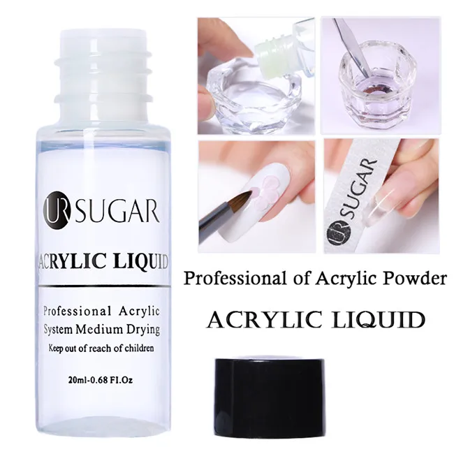Acrylic liquid UR SUGAR 15 мл акриловый порошок для ногтей резьба расширение французские ногти полимерный порошок акриловая жидкость украшение для ногтей набор инструментов - Цвет: Acrylic liquid