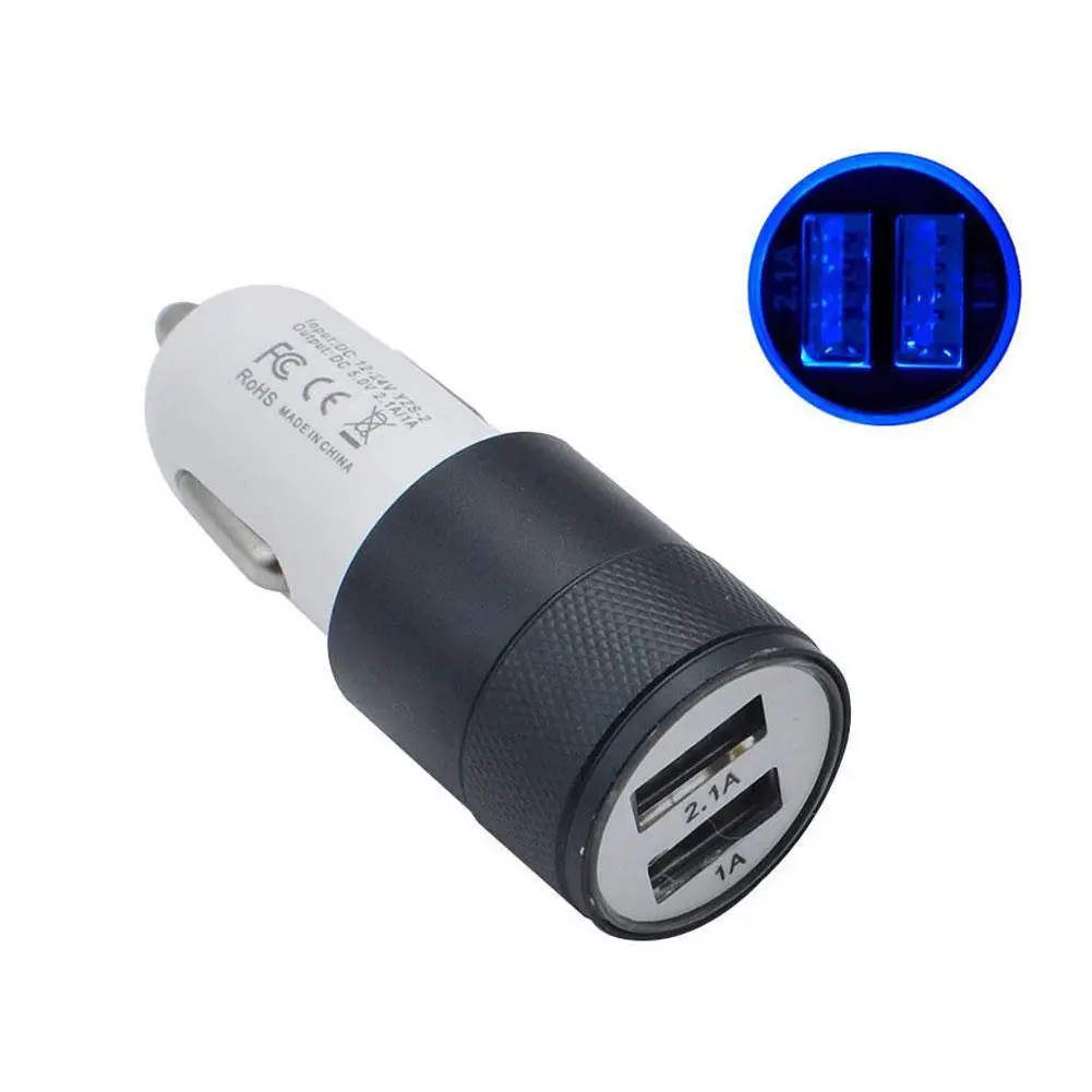 Автомобильное мини зарядное устройство с двумя usb-портами, мини-прикуриватель, usb-разъем, универсальный адаптер для автомобильного прикуривателя