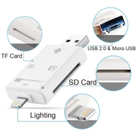 usb lightning card reader otg flash drive microsd tf card memory card reader adapter for iphone 5 5s 6 7 8 x s6 s7