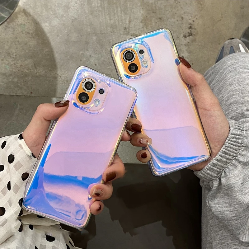 lovecom laser rainbow clear phone case for xiaomi mi 11t pro redmi note 11 pro 11s 10s 9 8 mi 12 pro poco f3 m3 soft back cover free global shipping