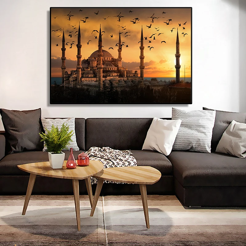 Современный ландшафт искусство в стиле планшетов настенное для гостиной