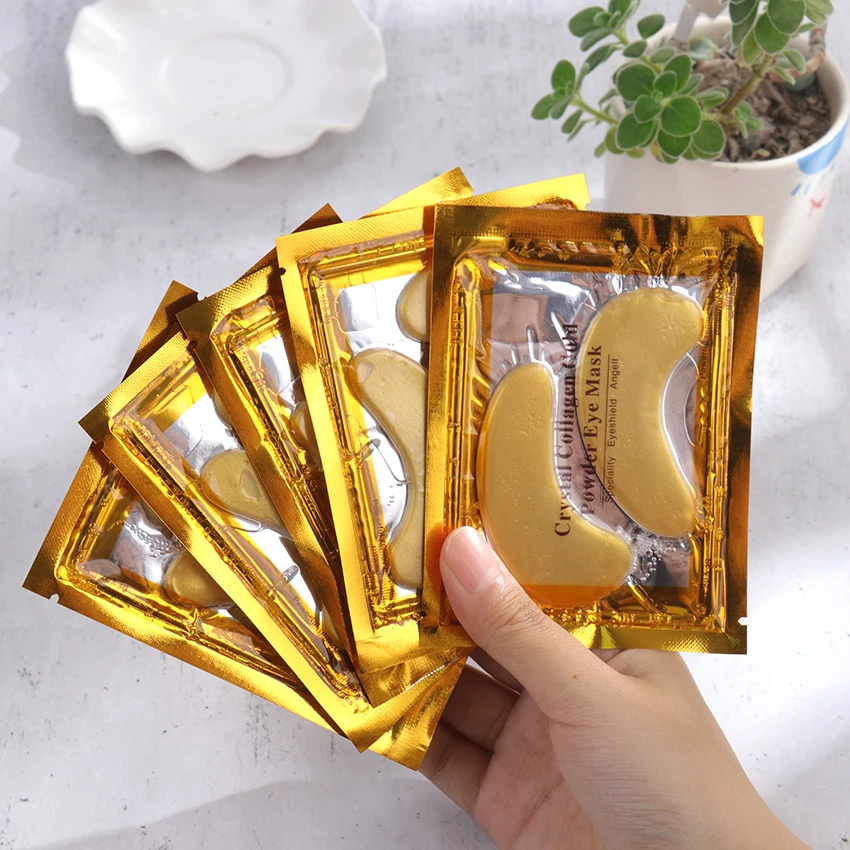 

5PCS Crystal Collagen Gold Powder Eye Mask Anti-Aging Dark Circles Acne Beauty Patches For Eye Skin Care Supplies