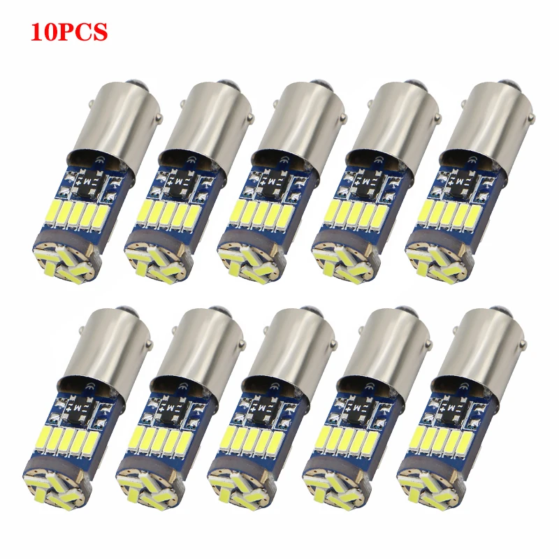 

100Pcs T4W T2W T3W Ba9s LED Bulbs White 4014 15-SMD T11 H6W Car LED Interior Dome Light Reading Door Trunk Clearance Lamp 12V