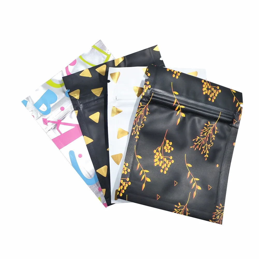 100 шт./лот дизайнерский узор алюминиевая фольга сумка-посылка на молнии