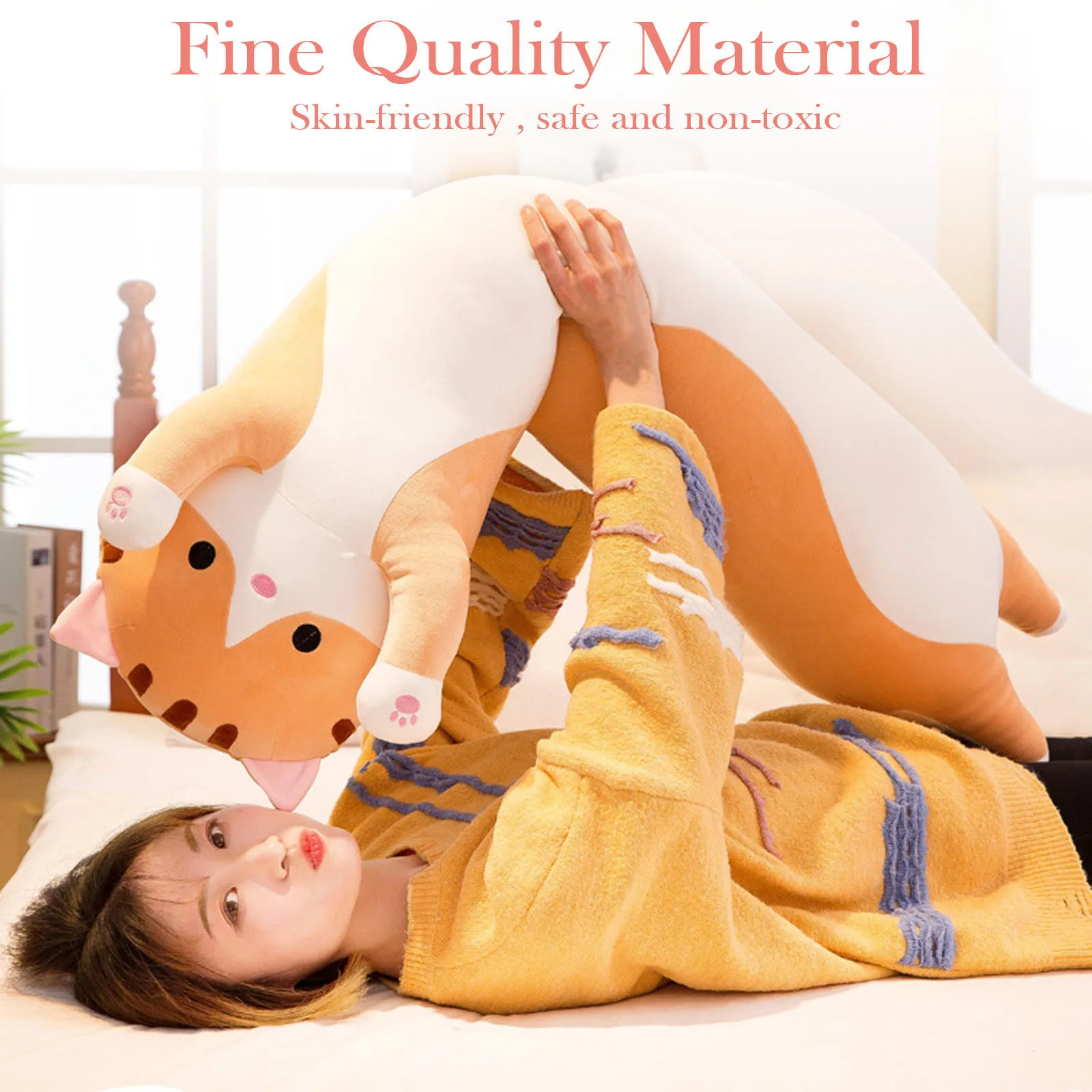 

Unisex Plush Toys Cat Cushion Pillow Cute Plush Toy Skin-friendlyelastic Stuffing Cotton Long Cat Doll леве игѬђки Q1