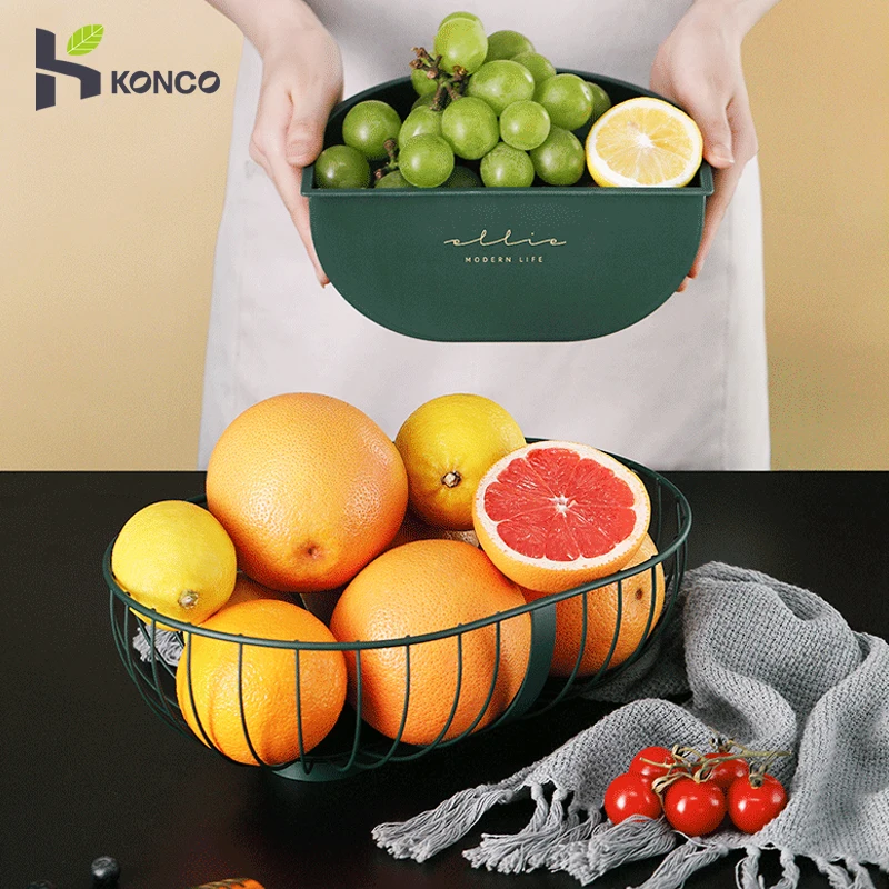 Konco плетеная корзина для фруктов творческий дренажный с фруктами Nordic Стиль хлеб фрукты миска перекуса лоток