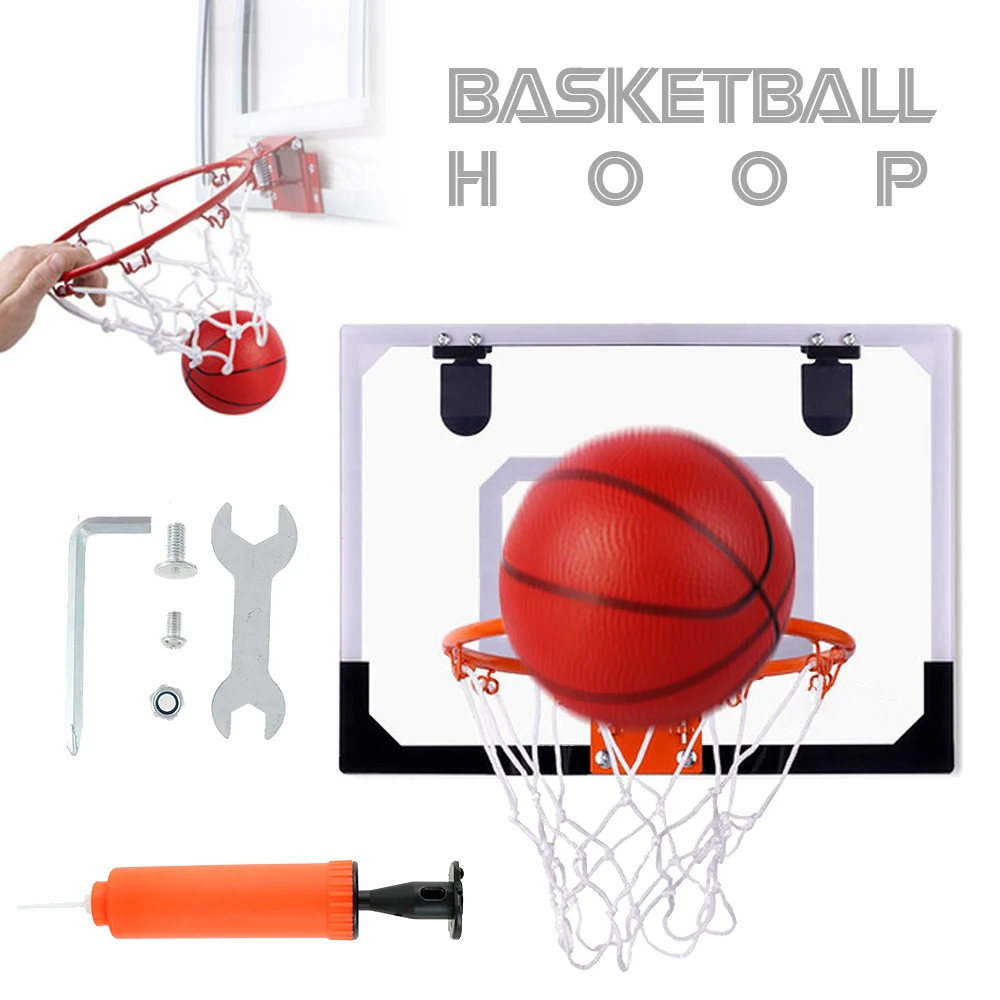 

Mini Plastic Indoor Basketball Hoop Over Door Wall-Mount Kids Sports With Ball For Easy Installation With Door Mounting Bracket