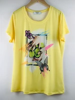 summer 2021 oversized short sleeve t shirt for women lemon butterfly flower patterns hot diamond graphic tee female top